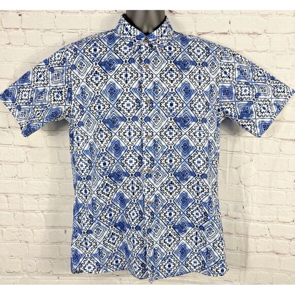 Hurley Men's‎ Short Sleeve Button Up Shirt Blue Size Large - Picture 1 of 9